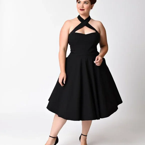 Unique Vintage Rita Dress in Black - Picture 3 of 6